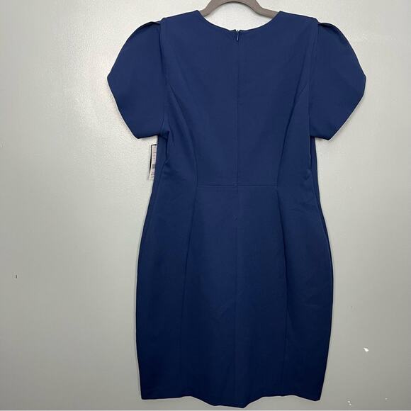NWT Liverpool Tulip Sleeve Sheath Dress Navy Blue Women’s 10 - Picture 6 of 15